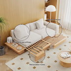 Canapé JASIWAY moderne en bois massif recouvert de coton et de lin