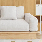 Canapé JASIWAY moderne en bois massif recouvert de coton et de lin