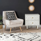 Fauteuil d'appoint Arlo blanc en fausse fourrure sherpa