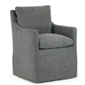 Fauteuil d'appoint Axel en tissu gris avec garniture en duvet