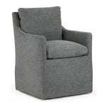 Fauteuil d'appoint Axel en tissu gris avec garniture en duvet
