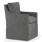 Fauteuil d'appoint Axel en tissu gris avec garniture en duvet