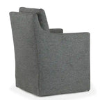 Fauteuil d'appoint Axel en tissu gris avec garniture en duvet