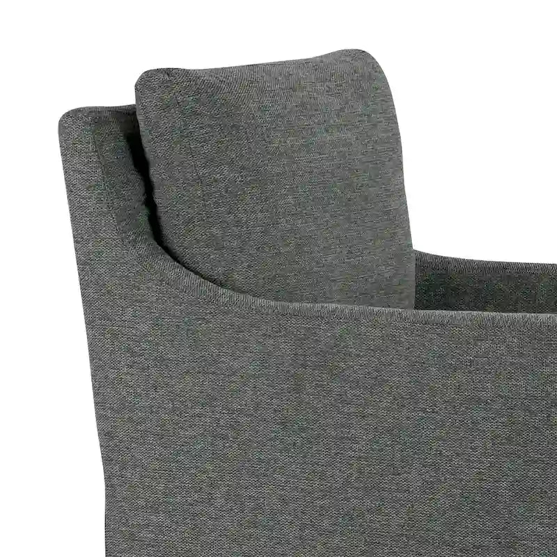 Fauteuil d'appoint Axel en tissu gris avec garniture en duvet