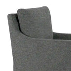 Fauteuil d'appoint Axel en tissu gris avec garniture en duvet