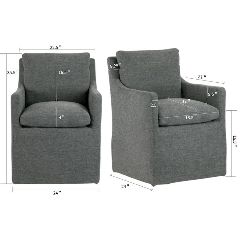 Fauteuil d'appoint Axel en tissu gris avec garniture en duvet