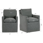 Fauteuil d'appoint Axel en tissu gris avec garniture en duvet