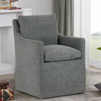 Fauteuil d'appoint Axel en tissu gris avec garniture en duvet