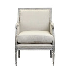 Fauteuil en bois blanc cassé de la collection Prentice de Burnham Home Designs