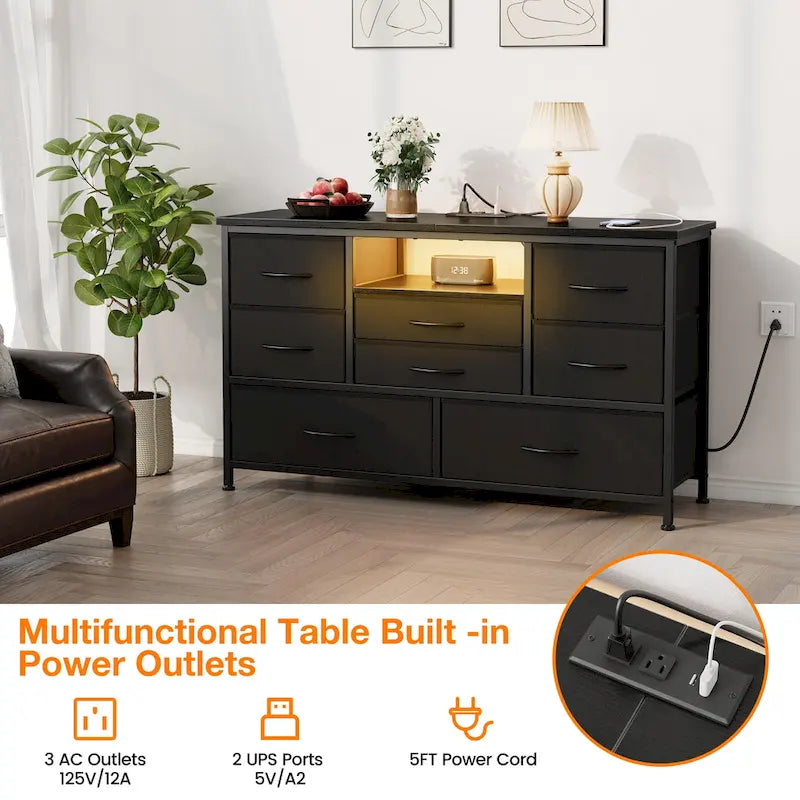 Meuble TV et commode avec prises secteur