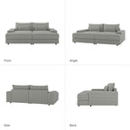 Canapé Conradus Modern surdimensionné 57 pouces à accoudoirs carrés profonds par HULALA HOME