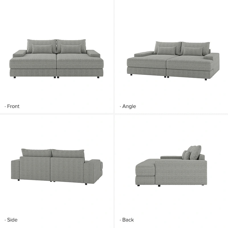 Canapé Conradus Modern surdimensionné 57 pouces à accoudoirs carrés profonds par HULALA HOME