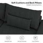 Canapé Conradus Modern surdimensionné 57 pouces à accoudoirs carrés profonds par HULALA HOME