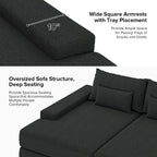 Canapé Conradus Modern surdimensionné 57 pouces à accoudoirs carrés profonds par HULALA HOME