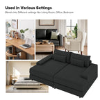 Canapé Conradus Modern surdimensionné 57 pouces à accoudoirs carrés profonds par HULALA HOME