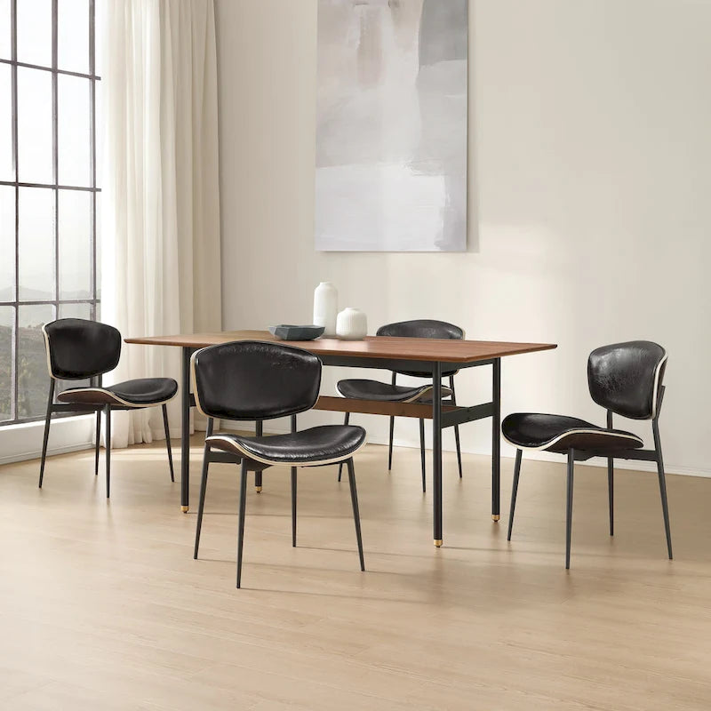 Chaises de salle à manger modernes en bois courbé Art Leon (lot de 2)