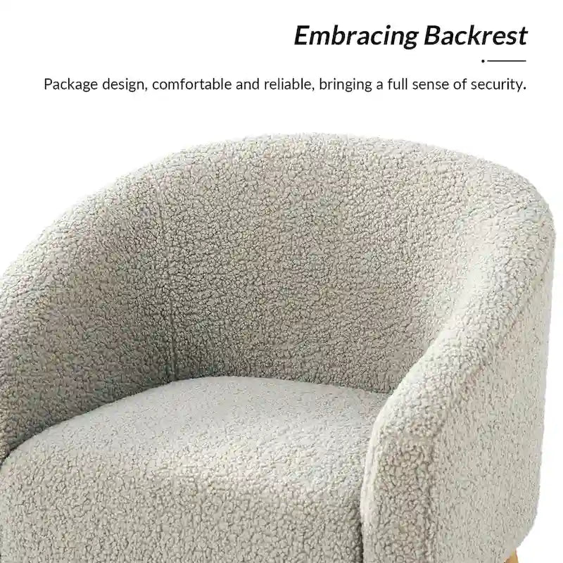 Fauteuil Sheila moderne 30W en boucle avec pieds en bois massif, lot de 2, par HULALA HOME