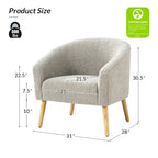 Fauteuil Sheila moderne 30W en boucle avec pieds en bois massif, lot de 2, par HULALA HOME