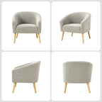 Fauteuil Sheila moderne 30W en boucle avec pieds en bois massif, lot de 2, par HULALA HOME