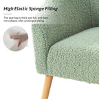 Fauteuil Sheila moderne 30W en boucle avec pieds en bois massif, lot de 2, par HULALA HOME