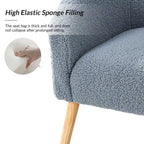 Fauteuil Sheila moderne 30W en boucle avec pieds en bois massif, lot de 2, par HULALA HOME