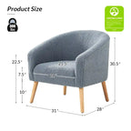 Fauteuil Sheila moderne 30W en boucle avec pieds en bois massif, lot de 2, par HULALA HOME