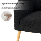 Fauteuil Sheila moderne 30W en boucle avec pieds en bois massif, lot de 2, par HULALA HOME