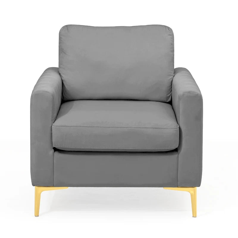 Fauteuil club avec fauteuil d'appoint rembourré moderne Pellebant