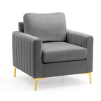Fauteuil club avec fauteuil d'appoint rembourré moderne Pellebant
