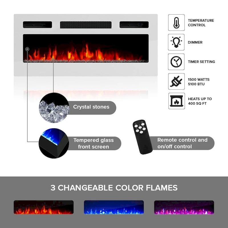 Cheminée électrique Shu WH-EF 71 cm et meuble TV