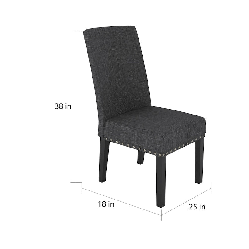 Chaises de salle à manger en tissu Copper Grove Humboldt à garniture cloutée (ensemble de 2)