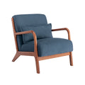 Fauteuil d'appoint Biana en velours côtelé avec coussin et structure en bois d'hévéa de Porthos Home