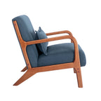 Fauteuil d'appoint Biana en velours côtelé avec coussin et structure en bois d'hévéa de Porthos Home