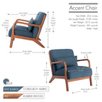 Fauteuil d'appoint Biana en velours côtelé avec coussin et structure en bois d'hévéa de Porthos Home