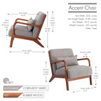 Fauteuil d'appoint Biana en velours côtelé avec coussin et structure en bois d'hévéa de Porthos Home