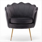 Cavett 28.3 Wide Velvet Barrel Chair with Gold Metal Legs