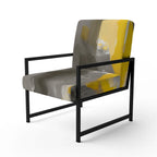 Fauteuil d'appoint capitonné Designart jaune moutarde et gris vif II et fauteuil moderne et contemporain