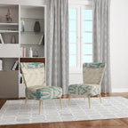 Fauteuil d'appoint rembourré Designart Seastar et Coquillage Bleu II - Style nautique et côtier