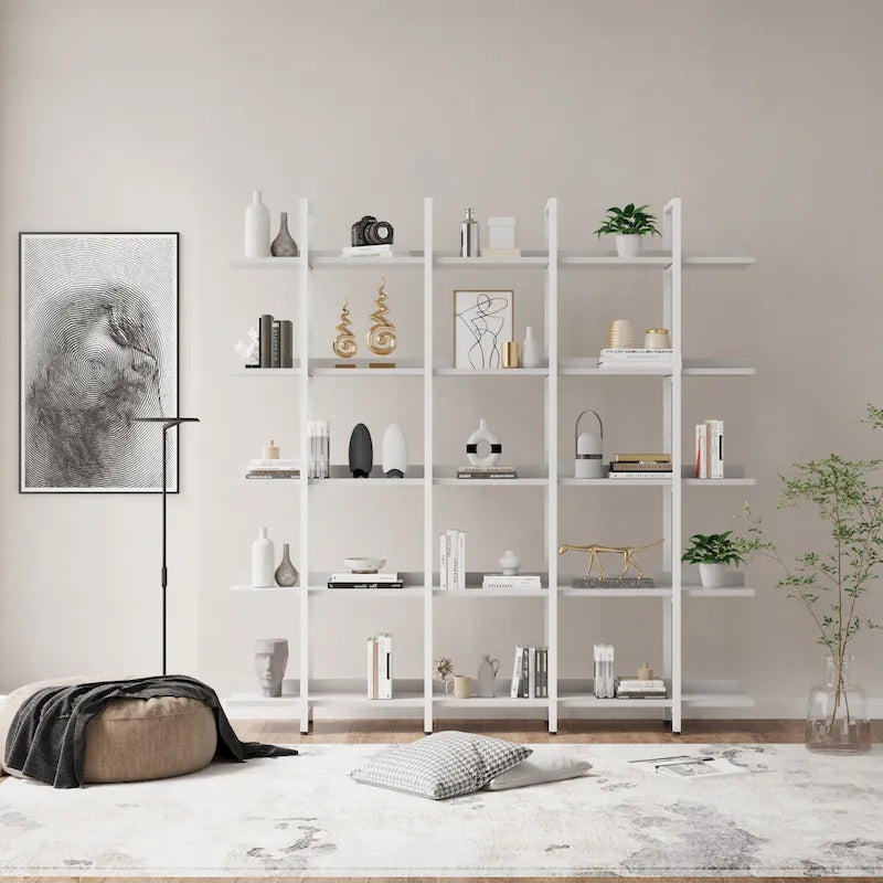 Bibliothèque à 5 niveaux pour bureau à domicile, étagère ouverte