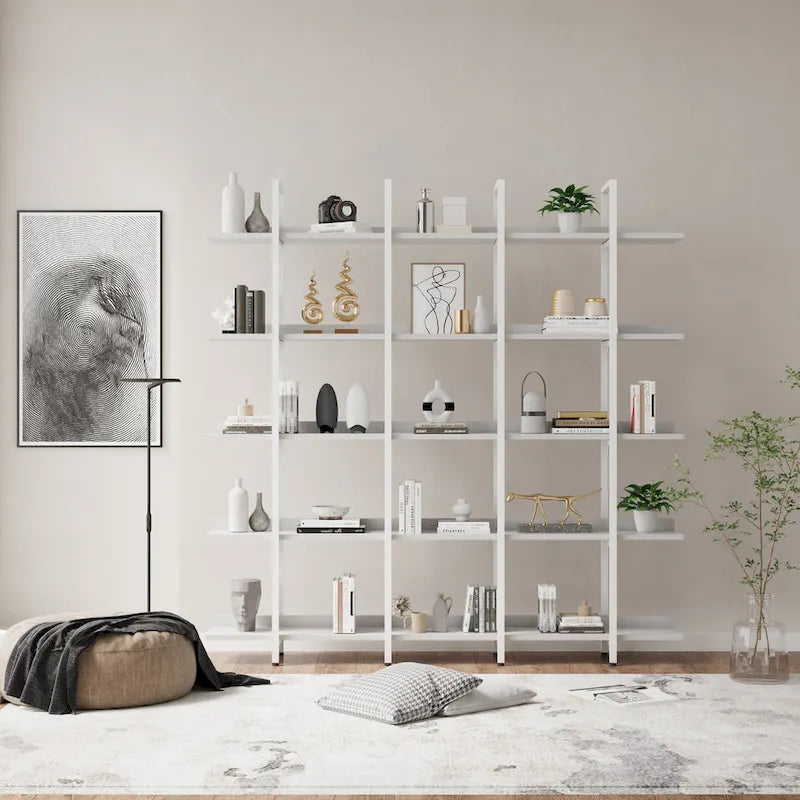 Bibliothèque à 5 niveaux pour bureau à domicile, étagère ouverte