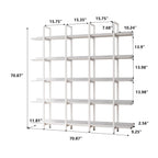 Bibliothèque à 5 niveaux pour bureau à domicile, étagère ouverte