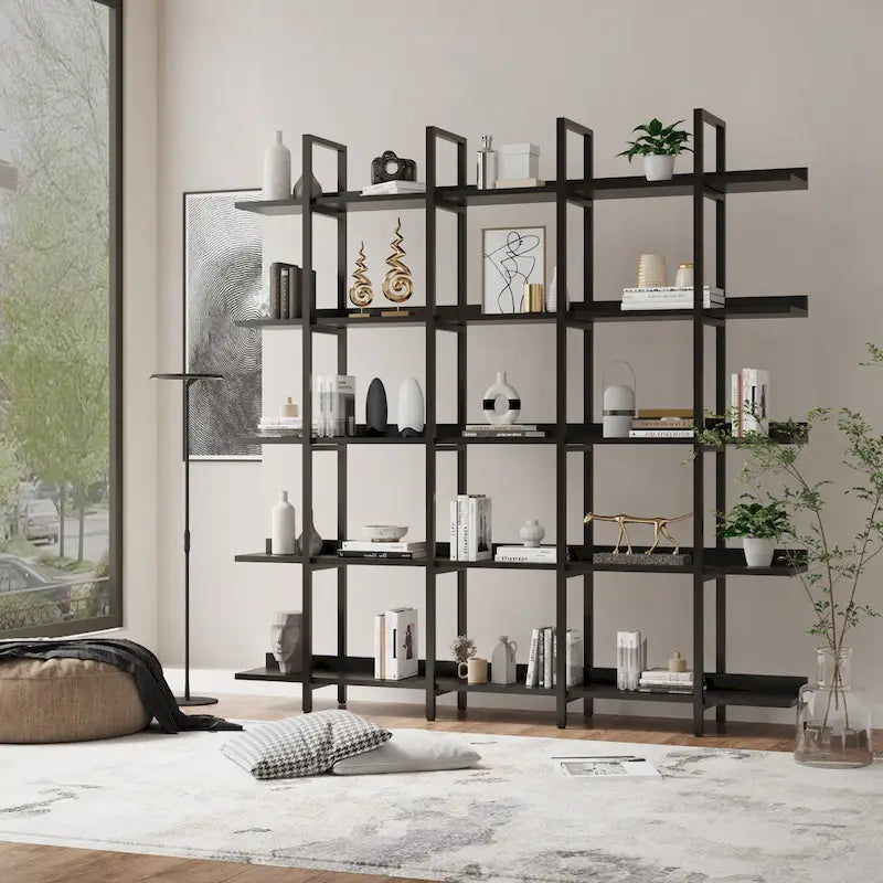 Bibliothèque à 5 niveaux pour bureau à domicile, étagère ouverte