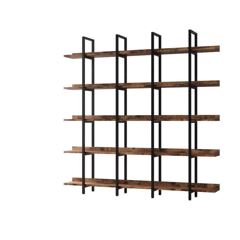 Bibliothèque à 5 niveaux pour bureau à domicile, étagère ouverte