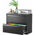 Classeur latéral métallique à 2 tiroirs 36 po avec serrure