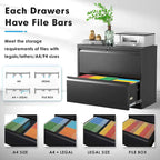 Classeur latéral métallique à 2 tiroirs 36 po avec serrure