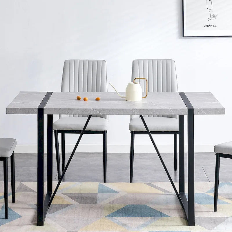 Ensemble table et chaises de salle à manger 5 pièces, ensemble table de salle à manger rectangulaire