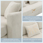 [VIDÉO fournie][Nouveau] Canapé d'angle moderne en velours côtelé 87*61 avec méridienne réversible, canapé d'angle rembourré 4 places pour intérieur, Co