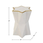 Table d'appoint blanche Uttermost Capella - 40,6 cm (L) x 55,9 cm (H) x 40,6 cm (P)