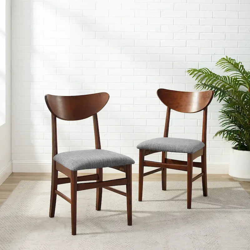 Ensemble de 2 chaises de salle à manger en bois Crosley Landon avec assise rembourrée - 84,4 cm (H) x 50,2 cm (L) x 50,2 cm (P)