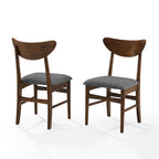 Ensemble de 2 chaises de salle à manger en bois Crosley Landon avec assise rembourrée - 84,4 cm (H) x 50,2 cm (L) x 50,2 cm (P)